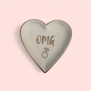 Heart-Shaped Jewelry Dish with OMG Design